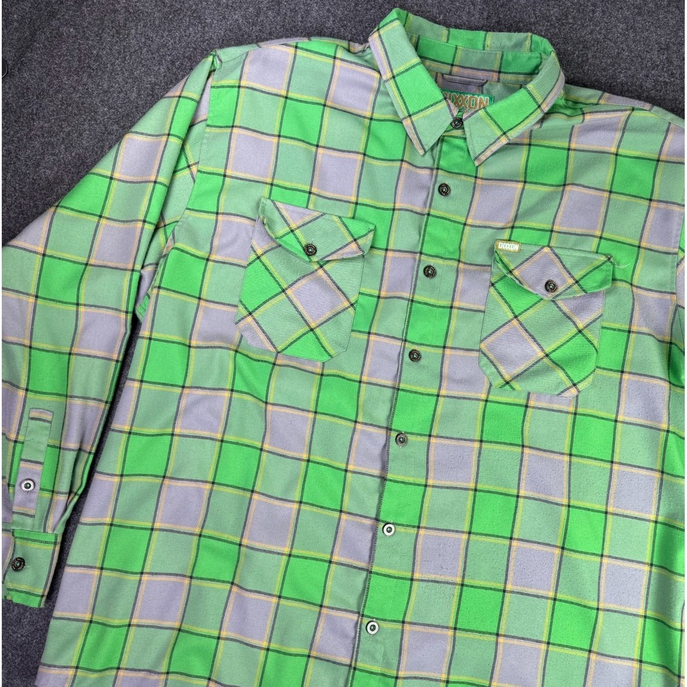 Dixxon Flannel Shirt Mens 4XL Green Plaid The Auld Pub Irish St Patricks Day